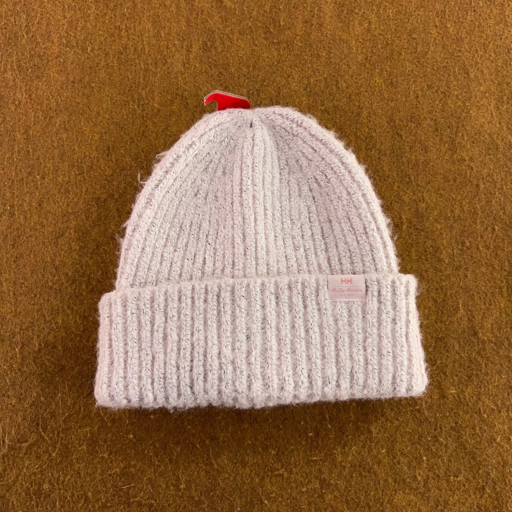 Helly Hansen Womens STD Pink Ribbed Knit Cuffed Logo Beanie NWT